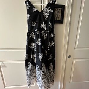 Talbots side tie floral paisley maxi dress in black with all over floral print